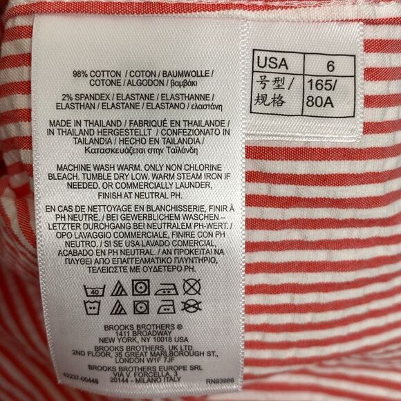 BROOKS BROTHERS Women’s Striped Multi Color Button Down Shirt Size 6 - Picture 5 of 6